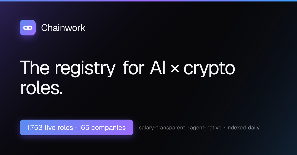 Chainwork — job registry for AI × crypto
